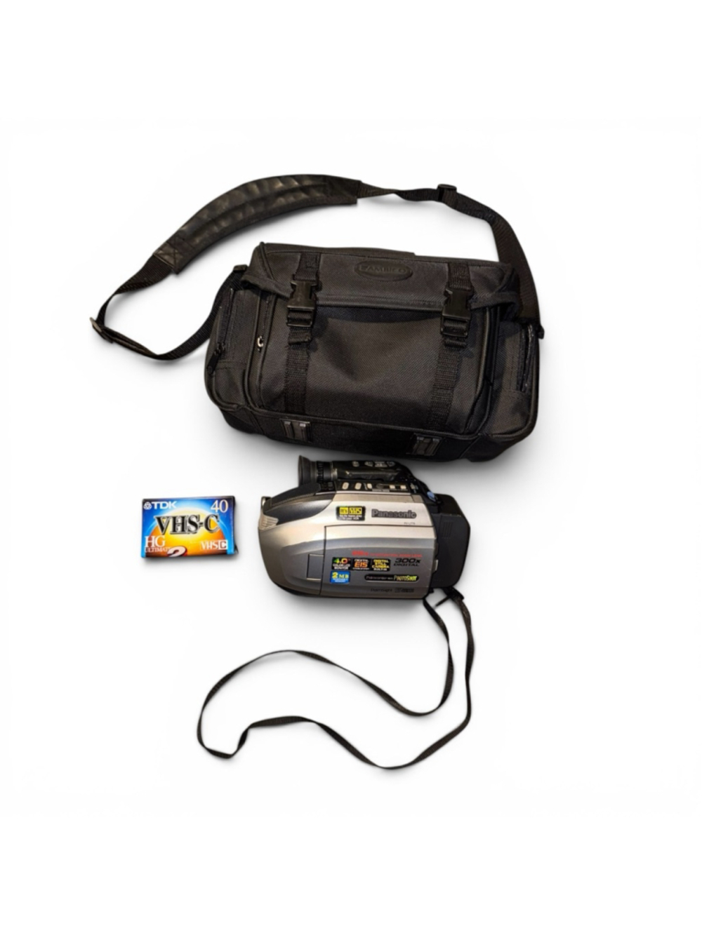 Panasonic PV-L779D VHS-C Camcorder with Bag & Tape Bundle Lot Untested